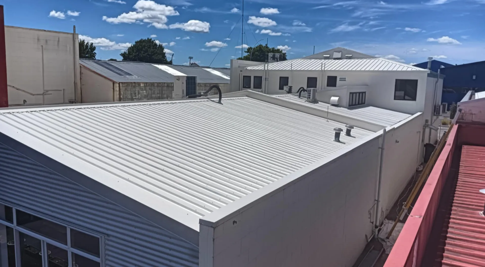 Commercial coating application on a coastal property.