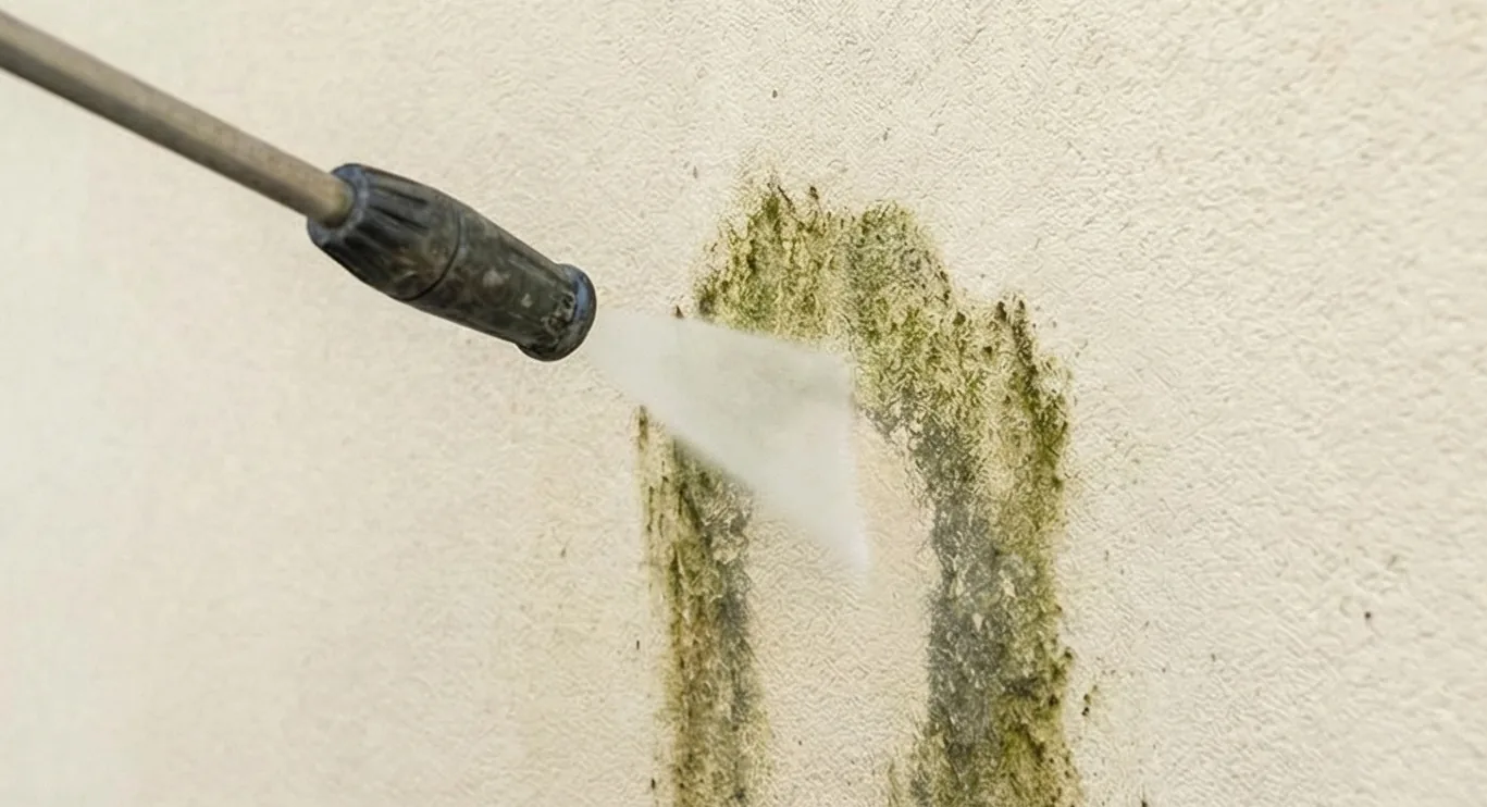 Plaster home soft wash and crack repair process
